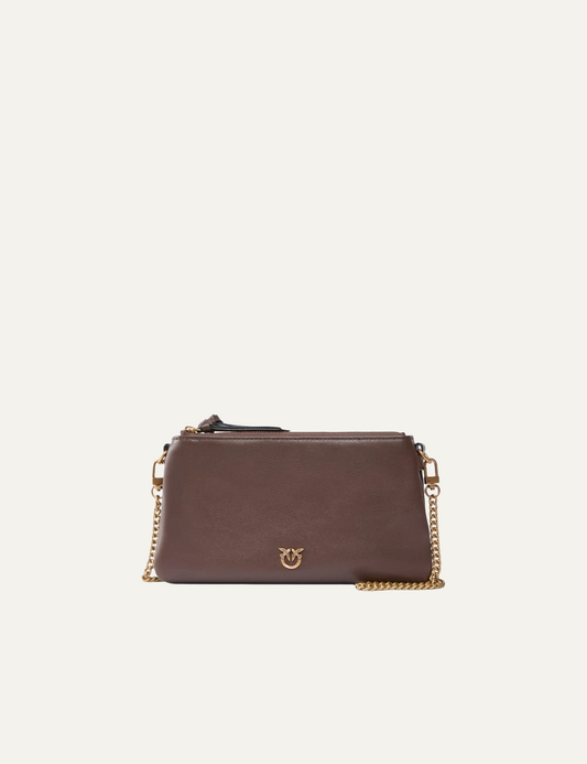 PINKO DOUBLE MINI BAG IN ΜΑΤΤ LEATHER