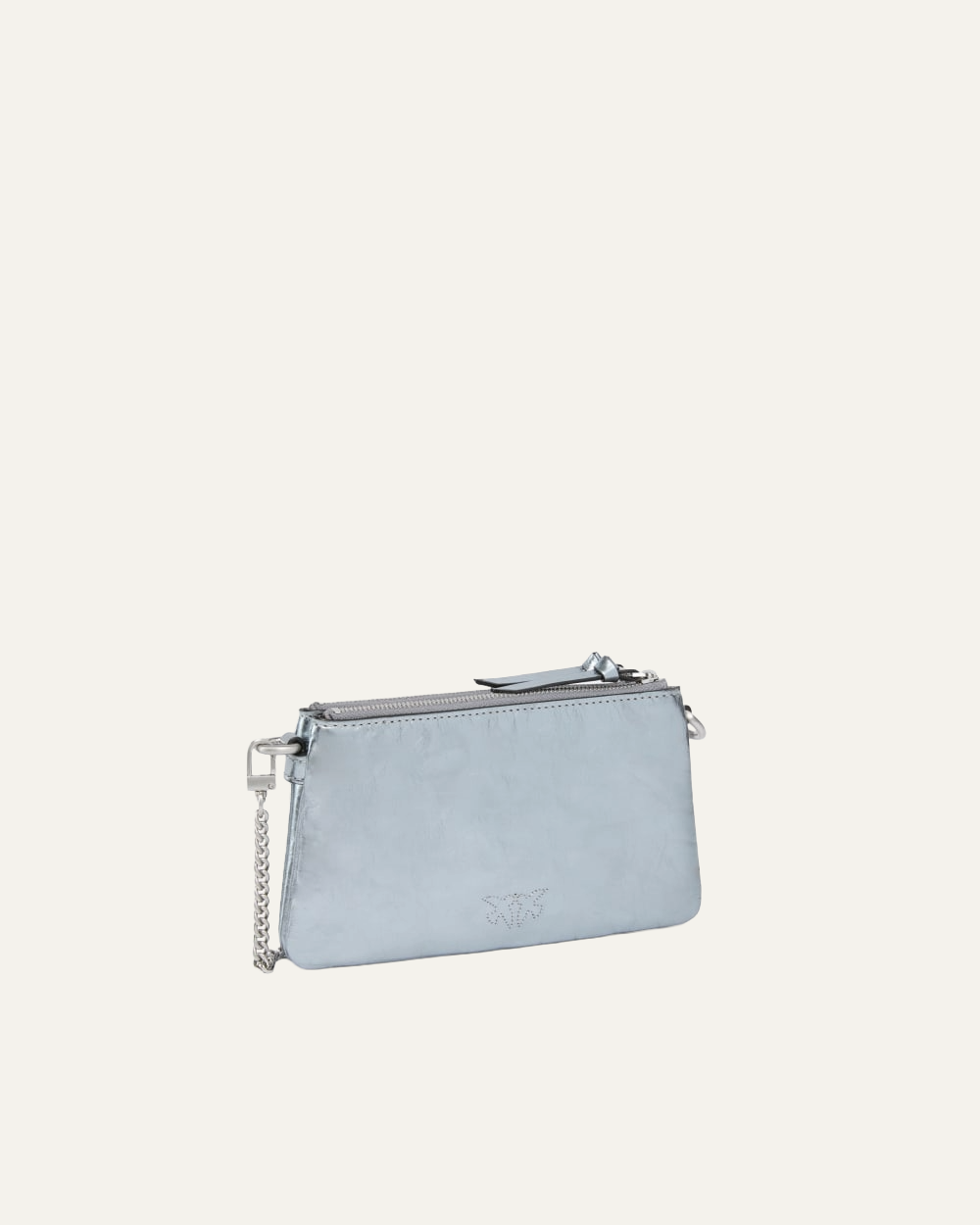 PINKO DOUBLE MINI BAG IN USED LAMINATED LEATHER