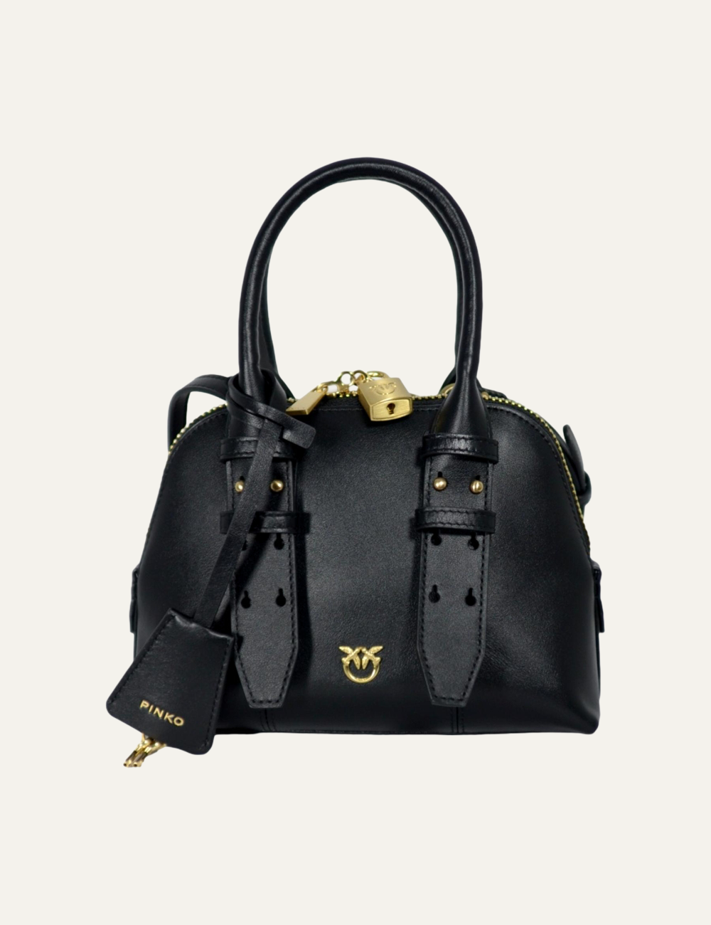 PINKO BOWLING BAG ZIP MINI BLACK