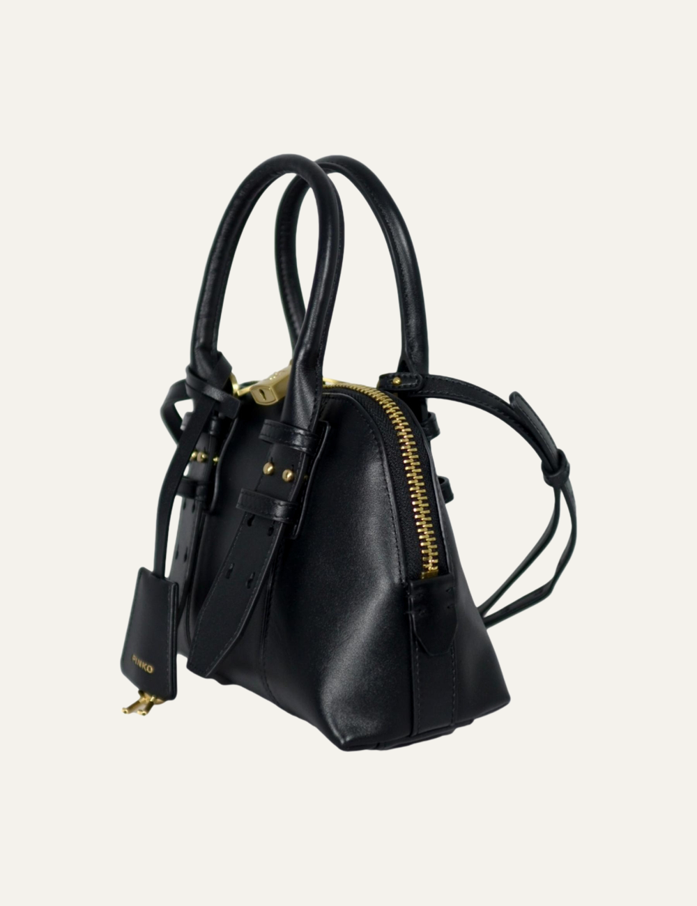 PINKO BOWLING BAG ZIP MINI BLACK
