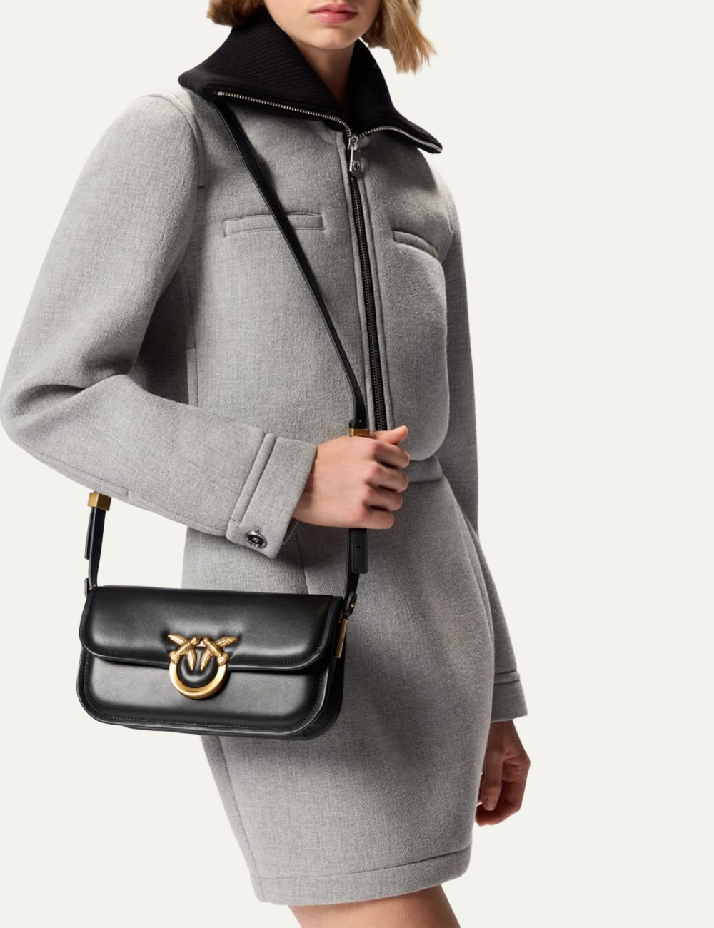 PINKO LOVE BOX BAGUETTE NAPPA VITELLO SETA