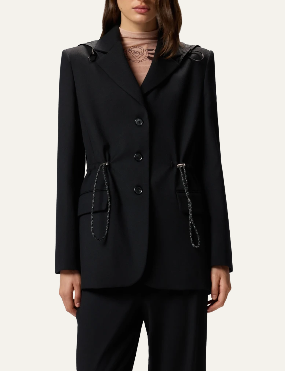 PINKO ARTEMISIA GIACCA FLANELLA DIAGONALE E TAFFETA