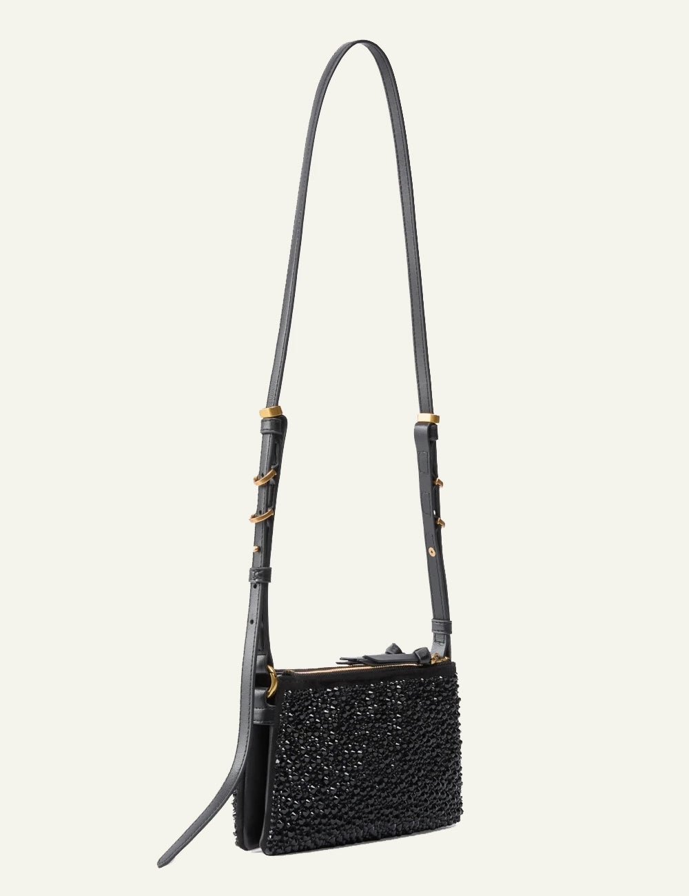 PINKO DOUBLE MINI FULL STRASS BAG