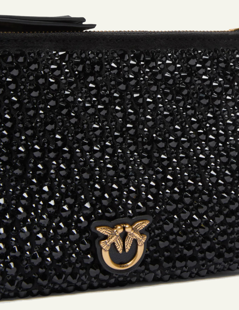 PINKO DOUBLE MINI FULL STRASS BAG