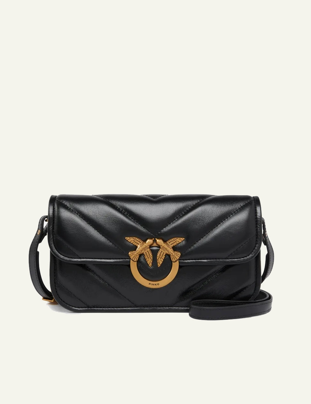 PINKO LOVE BOX BAGUETTE BLACK BAG