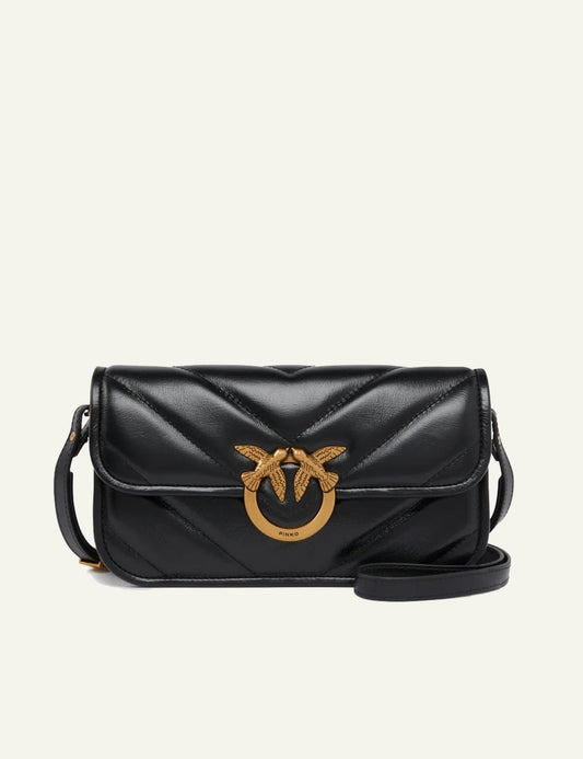 PINKO LOVE BOX BAGUETTE BLACK BAG