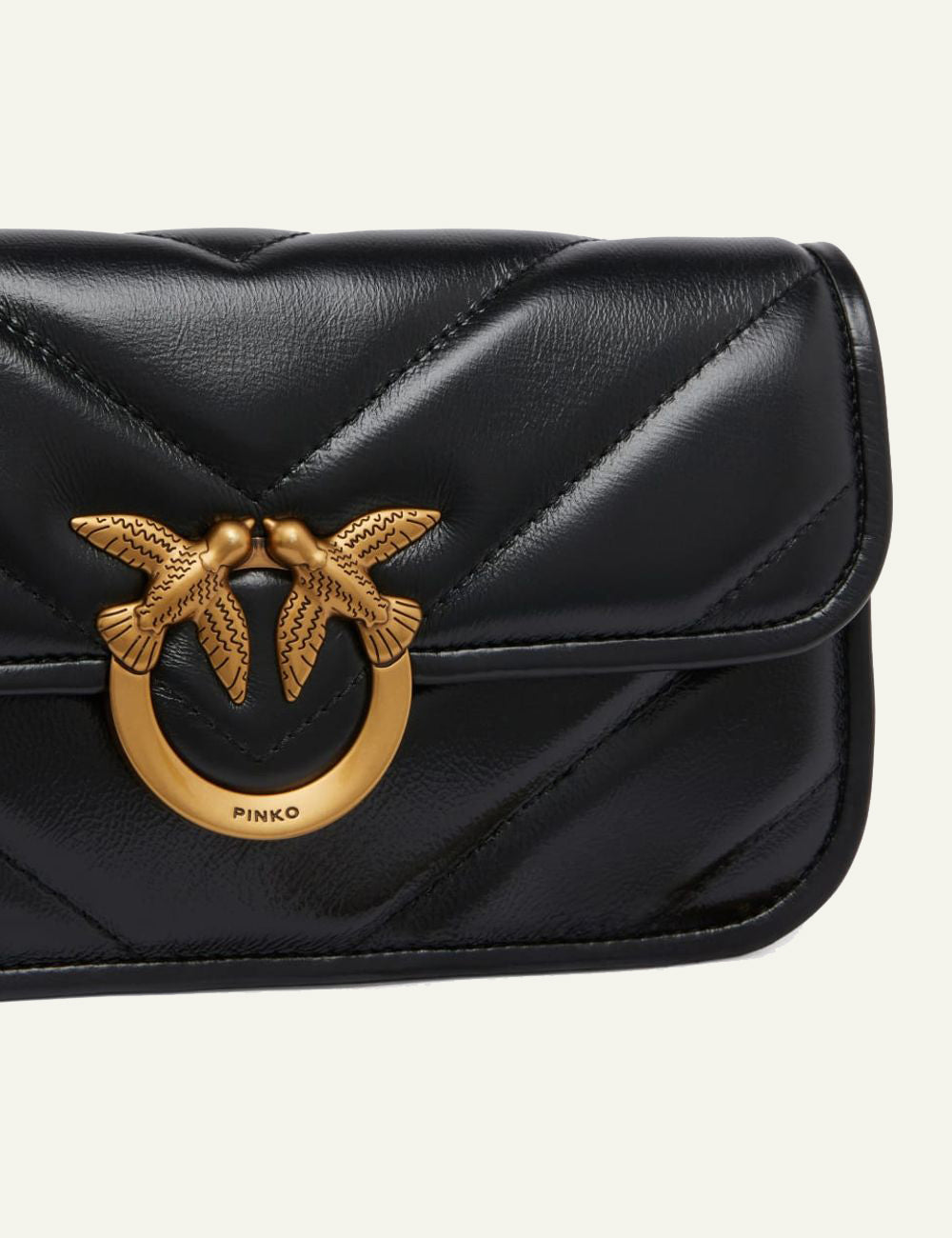 PINKO LOVE BOX BAGUETTE BLACK BAG