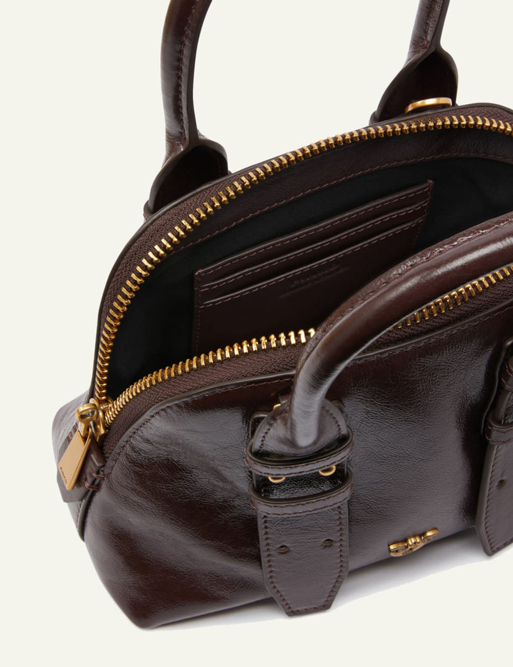 PINKO BOWLING BAG ZIP MINI PELLE NAPLAK