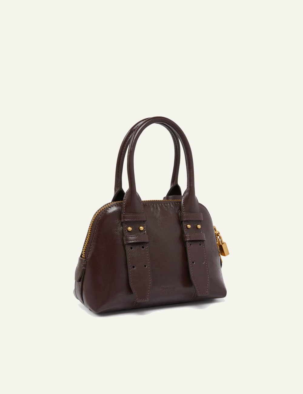 PINKO BOWLING BAG ZIP MINI PELLE NAPLAK