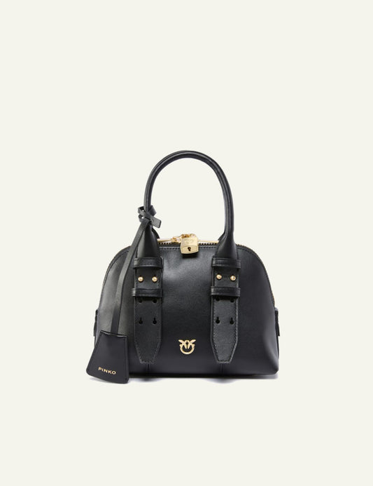 PINKO BOWLING BAG ZIP MINI PELLE NAPLAK