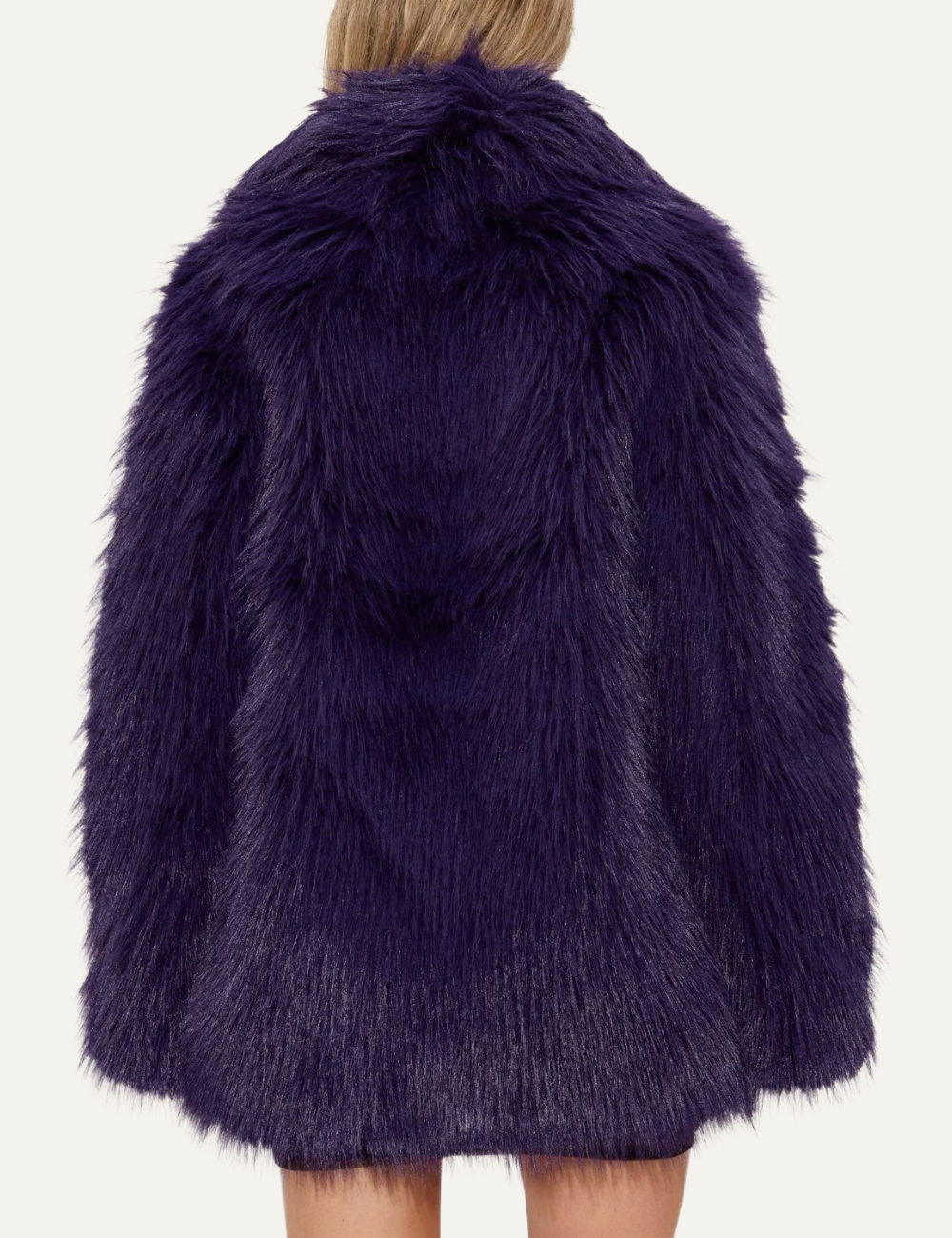 DSQUARED FAUX FUR COAT IN PURPLE