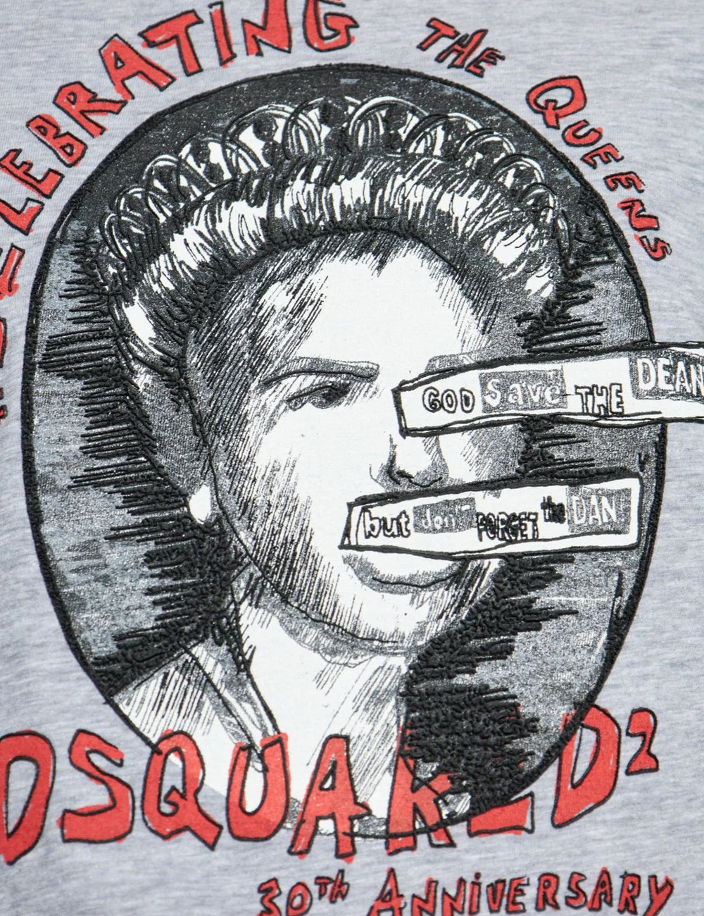 DSQUARED GRAPHIC PRINTED CREWNECK T-SHIRT IN GREY