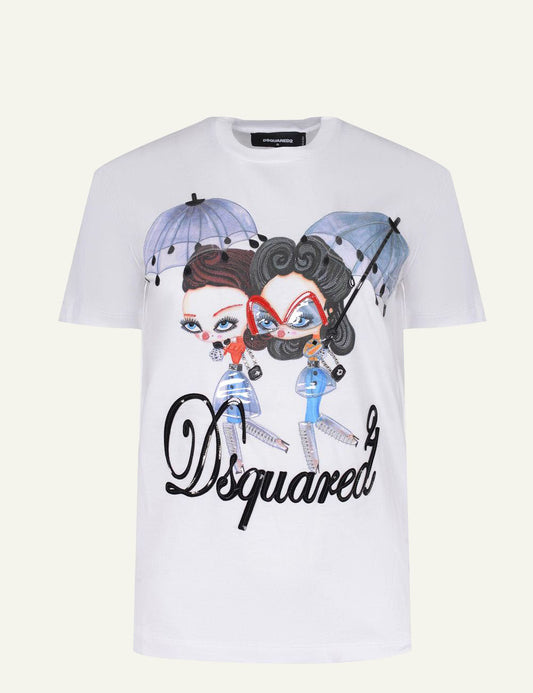 DSQUARED DSQUARED GRAPHIC PRINTED CREWNECK T-SHIRT