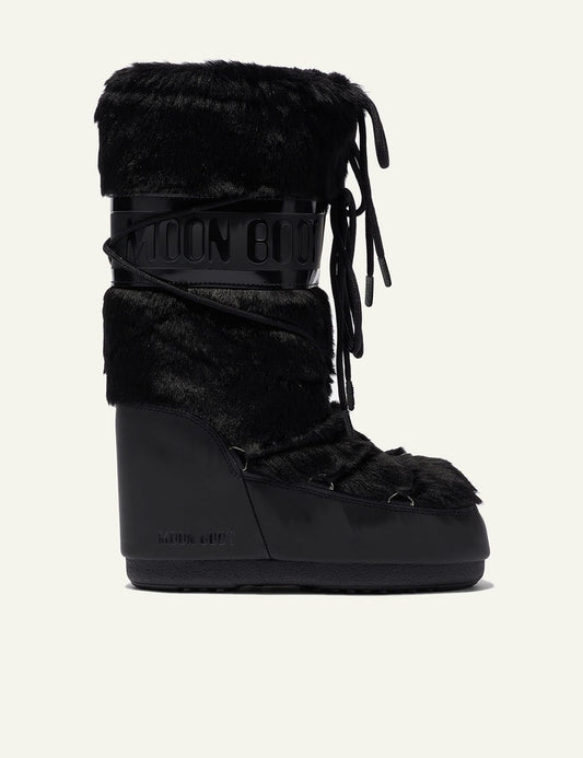 MOON BOOT MB ICON FAUX FUR BLACK