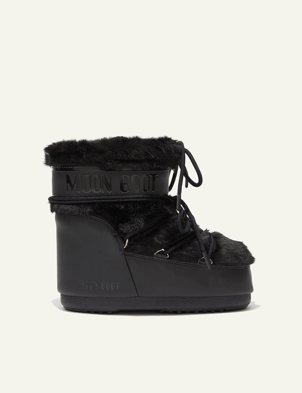 MOON BOOT MB ICON LOW FAUX FUR BLACK