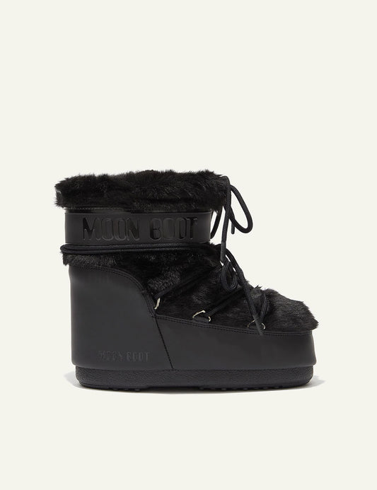 MOON BOOT MB ICON LOW FAUX FUR BLACK