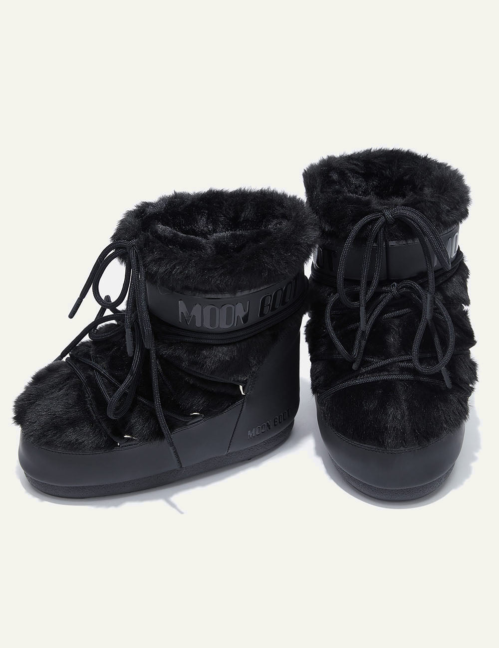 MOON BOOT MB ICON LOW FAUX FUR BLACK