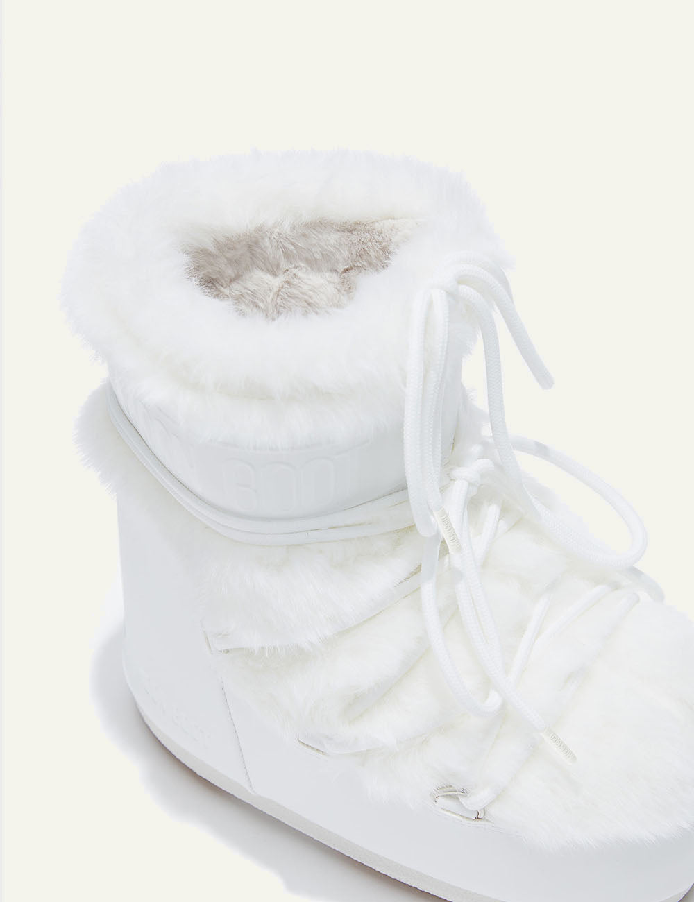 MOON BOOT MB ICON LOW FAUX FUR OPTICAL WHITE