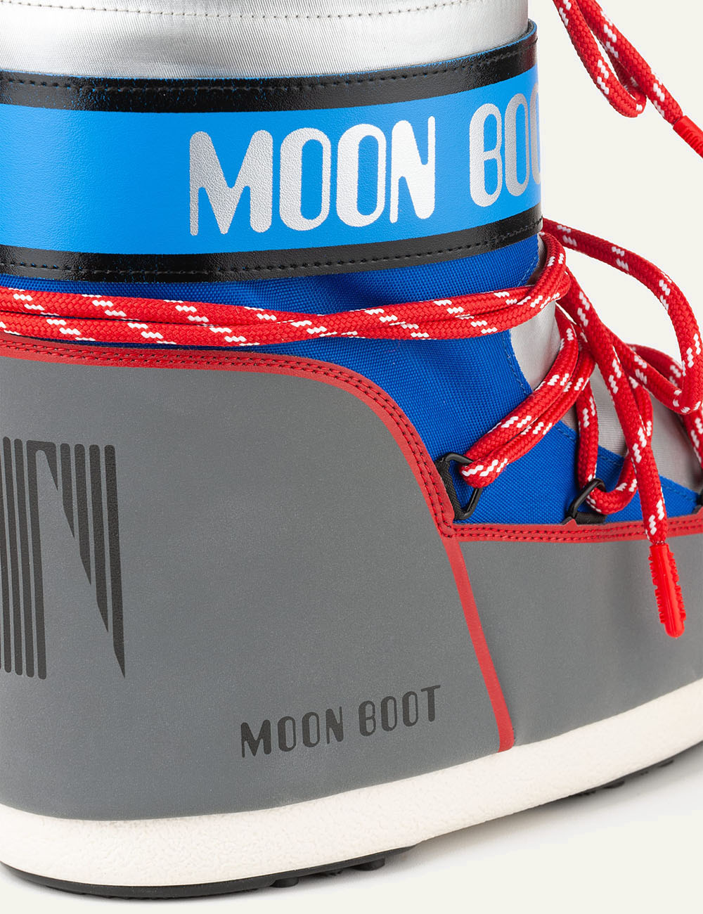 MOON BOOT MB ICON LOW SPACE RACING SILVER/BLUE/RED