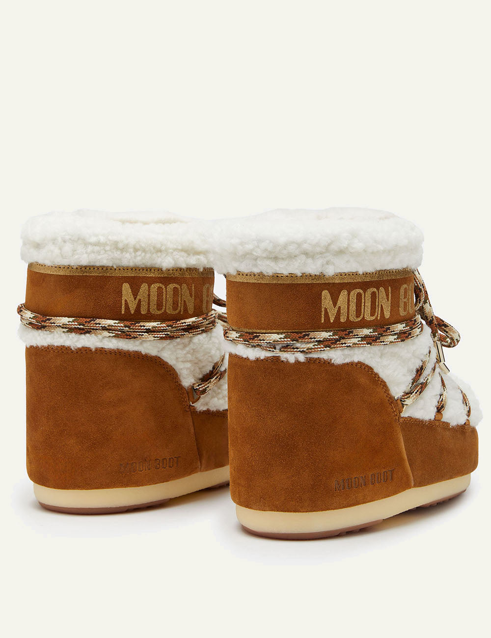 MOON BOOT MB ICON LOW SHEARLING WHISKY/OFF WHITE