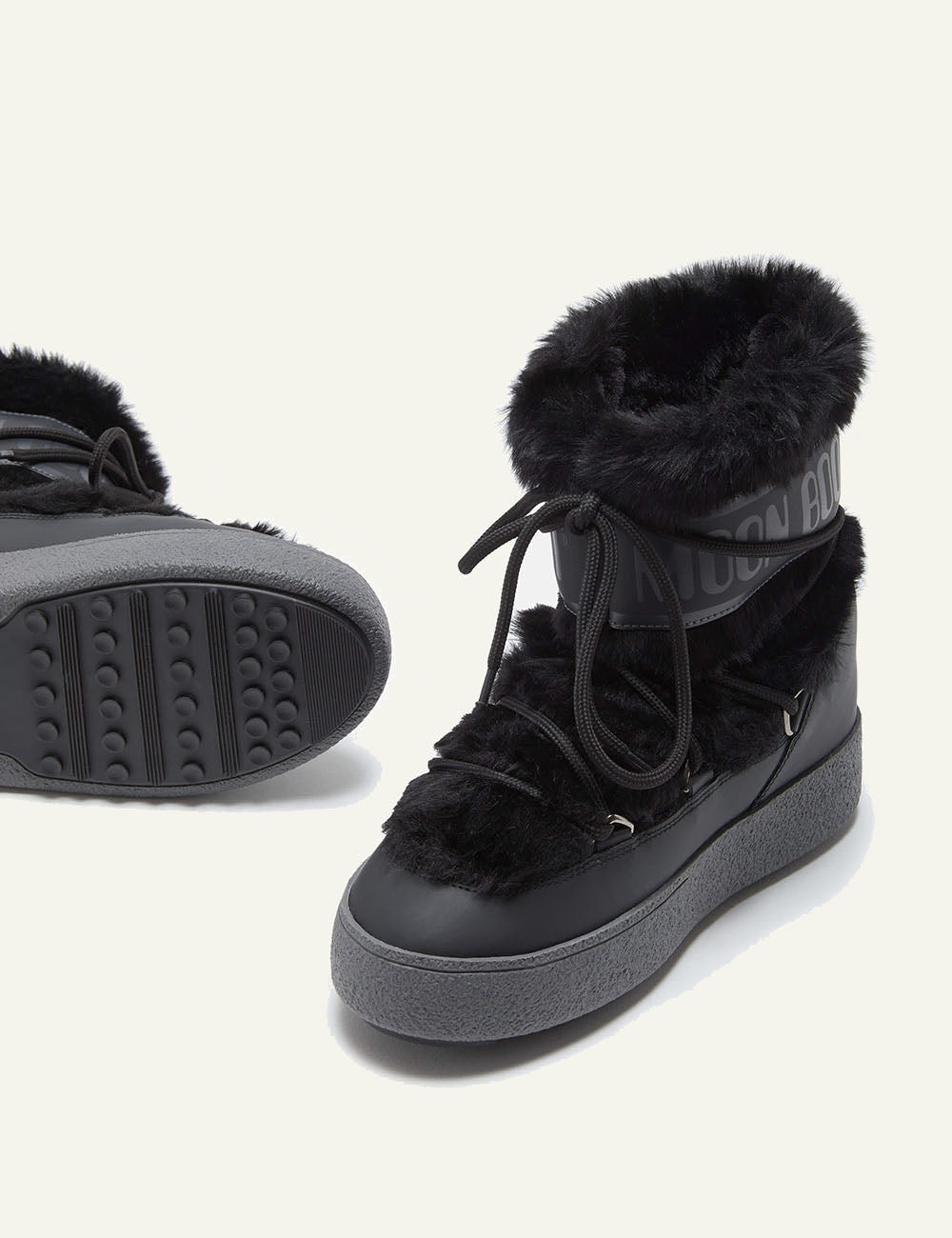 MOON BOOT MB LTRACK FAUX FUR WP BLACK