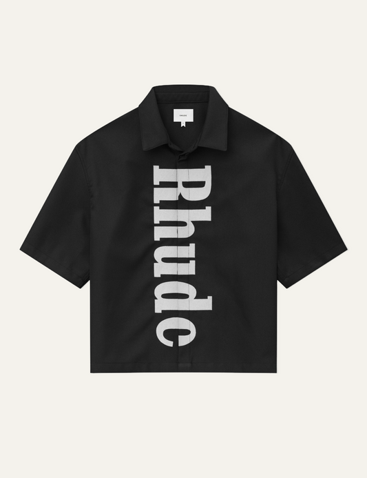 RHUDE CENTER LOGO BUTTON UP SHIRT