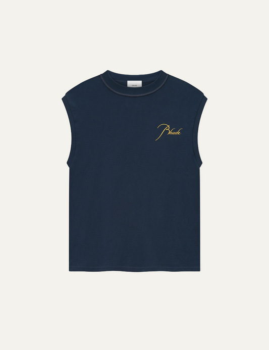 RHUDE CLASSIQUE CUTOFF SLEEVE TOP