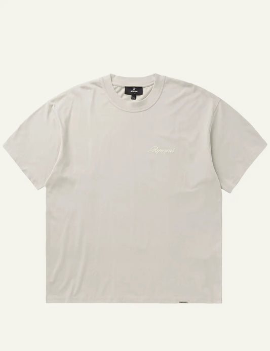 REPRESENT SCRIPT LOGO T-SHIRT CONCRETE
