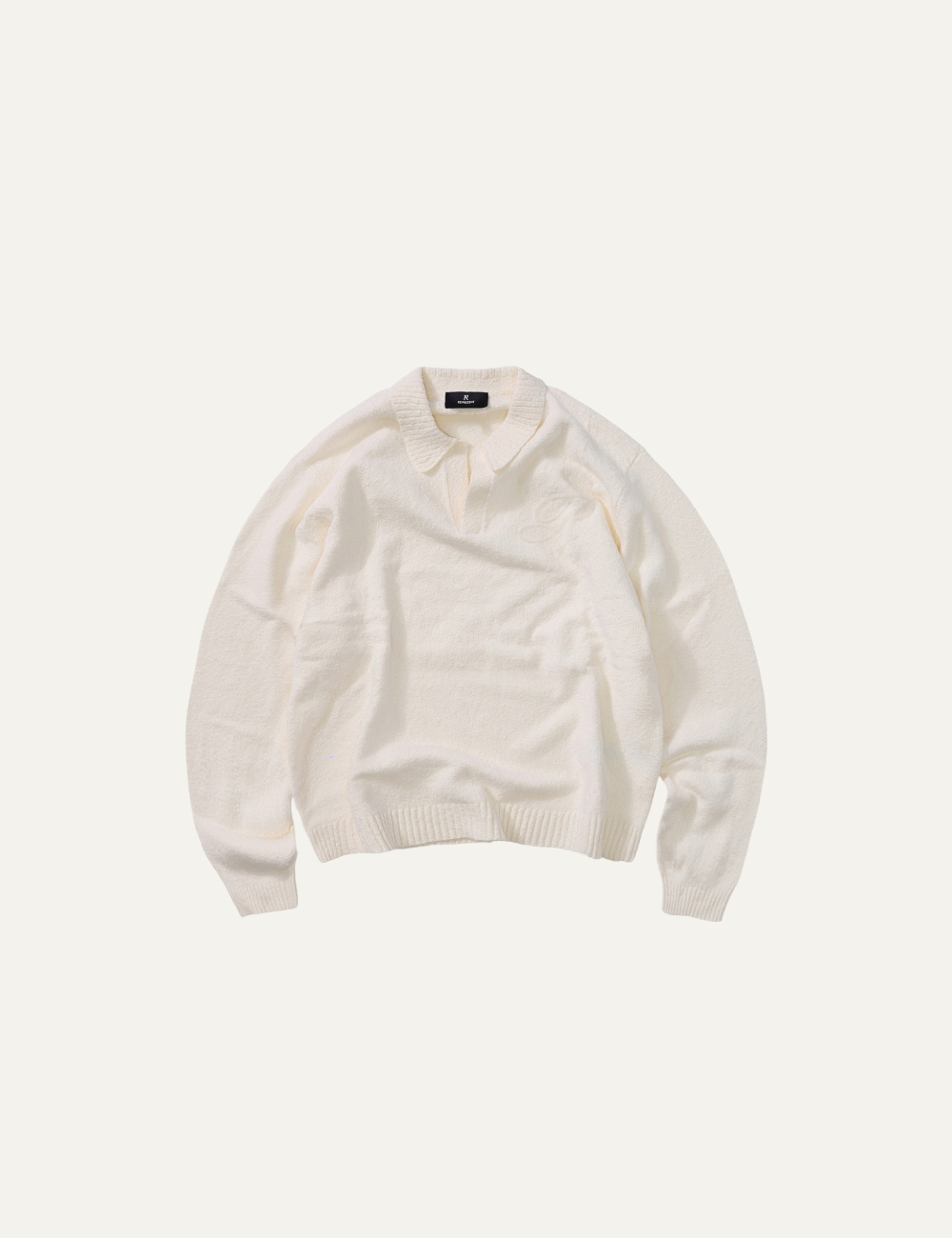 REPRESENT KNITTED POLO AGED WHITE