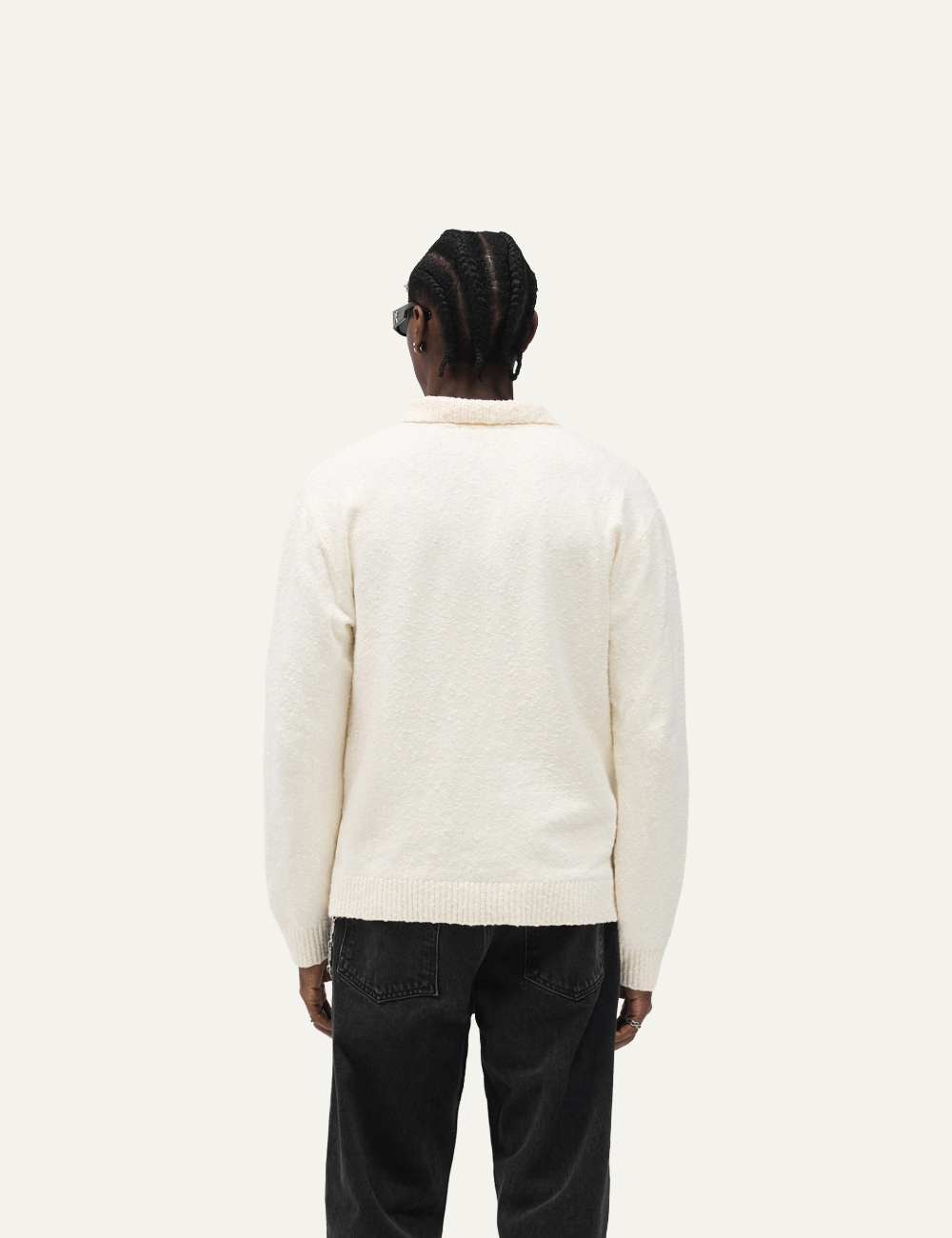 REPRESENT KNITTED POLO AGED WHITE