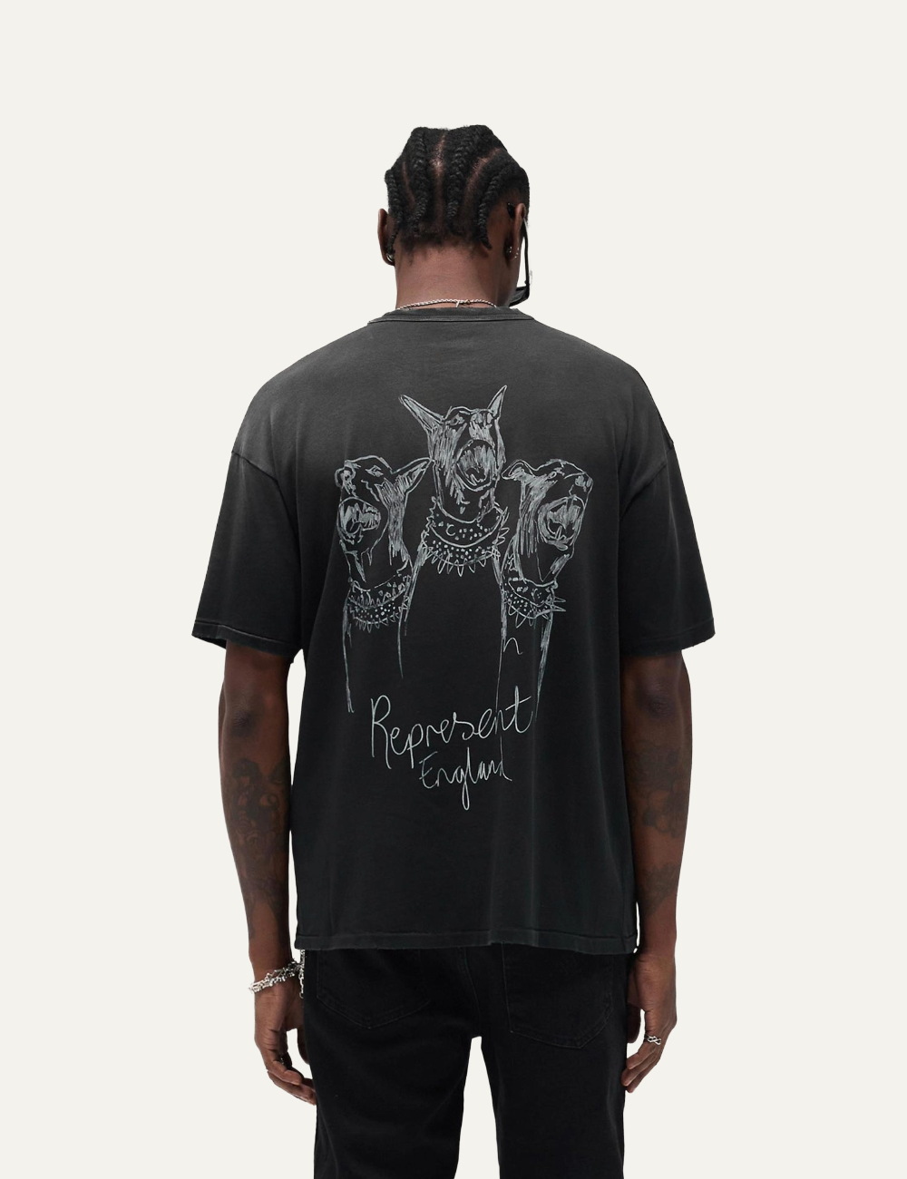 REPRESENT THOROUGHBRED DOGS T-SHIRT AGED BLACK