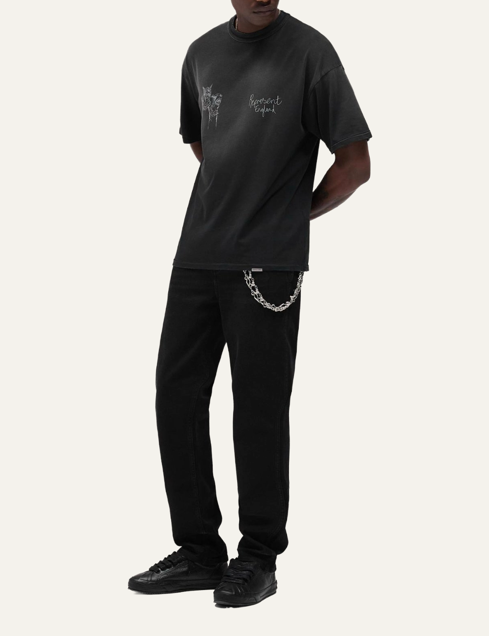 REPRESENT THOROUGHBRED DOGS T-SHIRT AGED BLACK