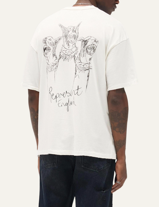 REPRESENT THOROUGHBRED DOGS T-SHIRT FLAT WHITE