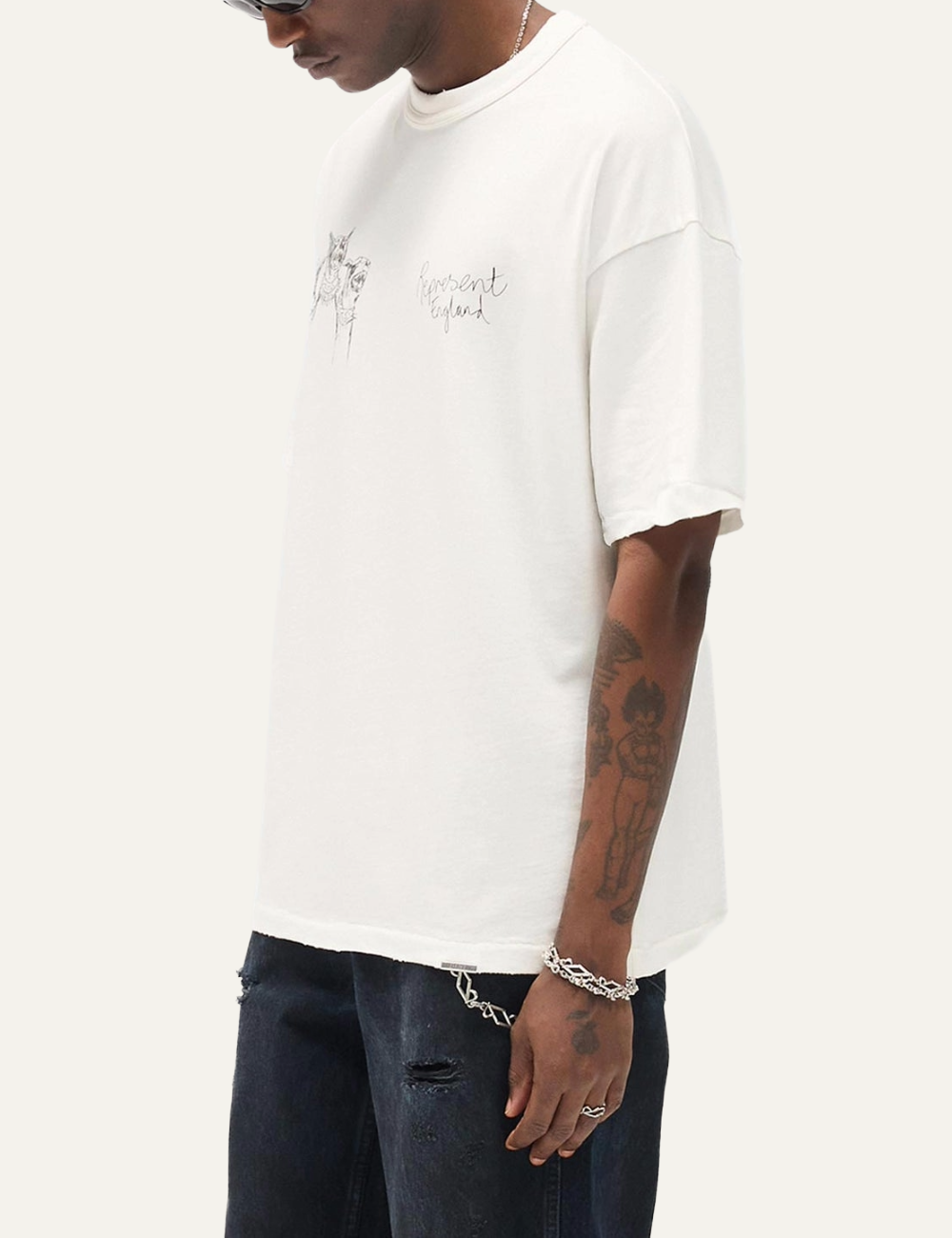 REPRESENT THOROUGHBRED DOGS T-SHIRT FLAT WHITE