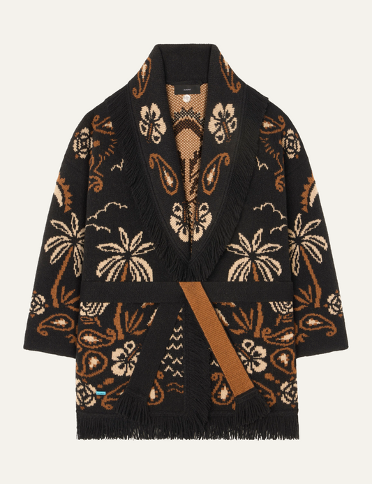 ALANUI GLIMPSE OF EDEN CARDIGAN BLACK-DAKAR