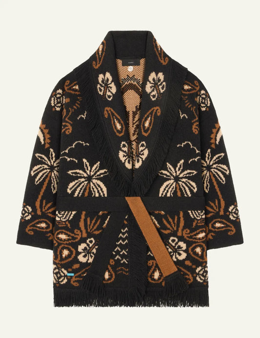 ALANUI GLIMPSE OF EDEN CARDIGAN BLACK-DAKAR