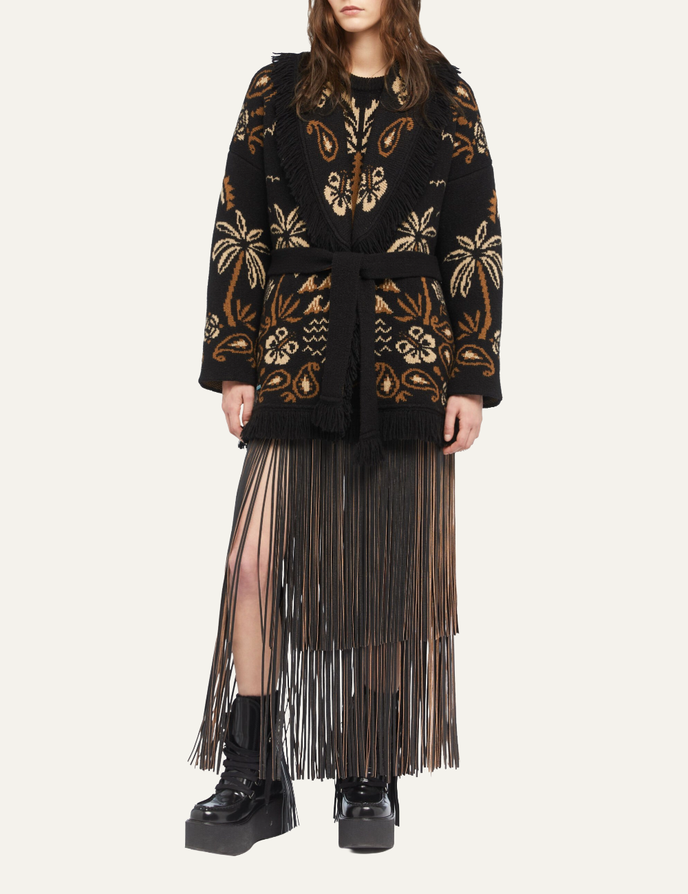 ALANUI GLIMPSE OF EDEN CARDIGAN BLACK-DAKAR