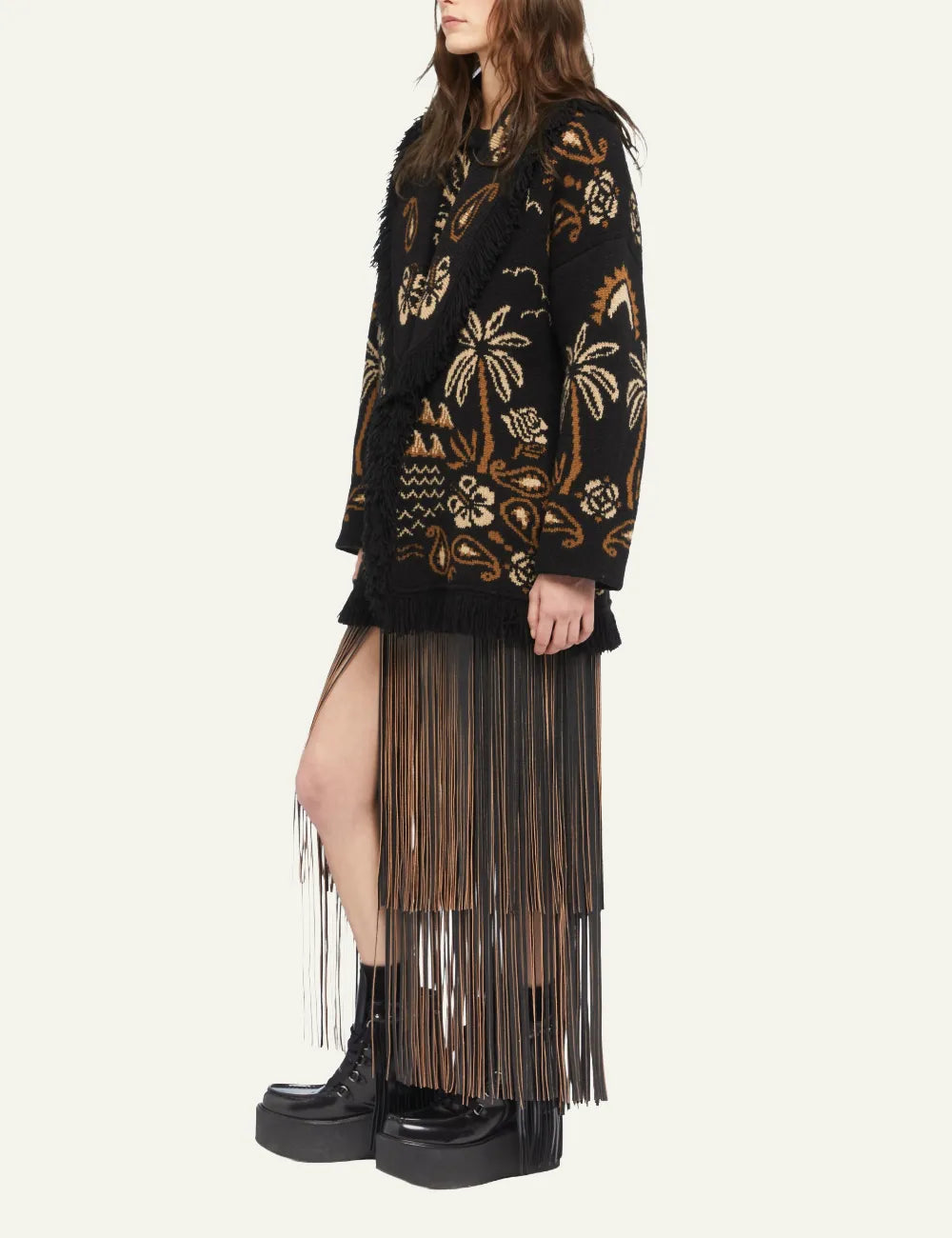 ALANUI GLIMPSE OF EDEN CARDIGAN BLACK-DAKAR