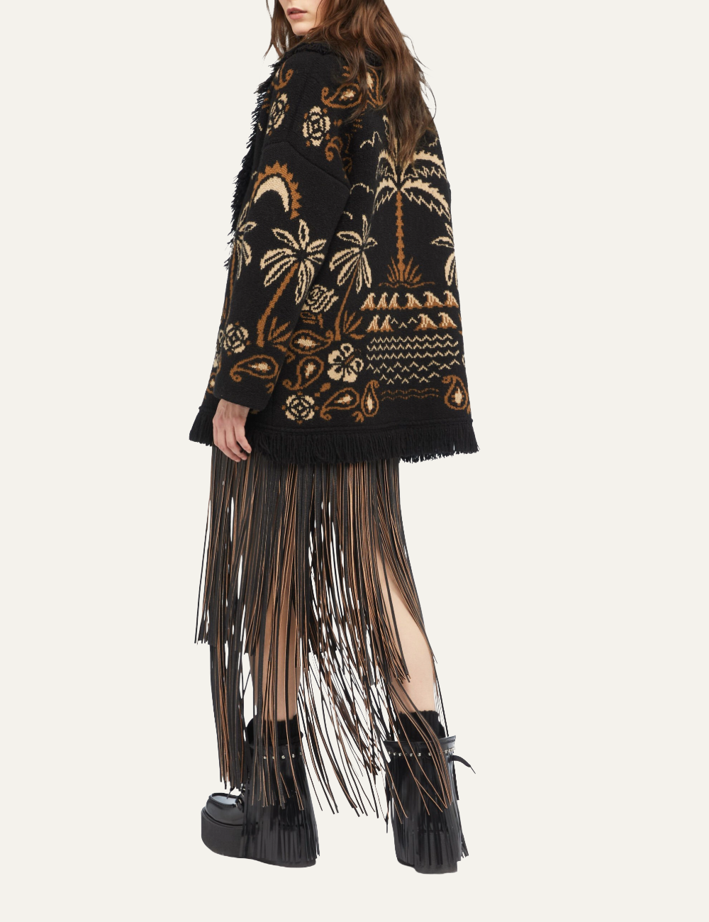 ALANUI GLIMPSE OF EDEN CARDIGAN BLACK-DAKAR