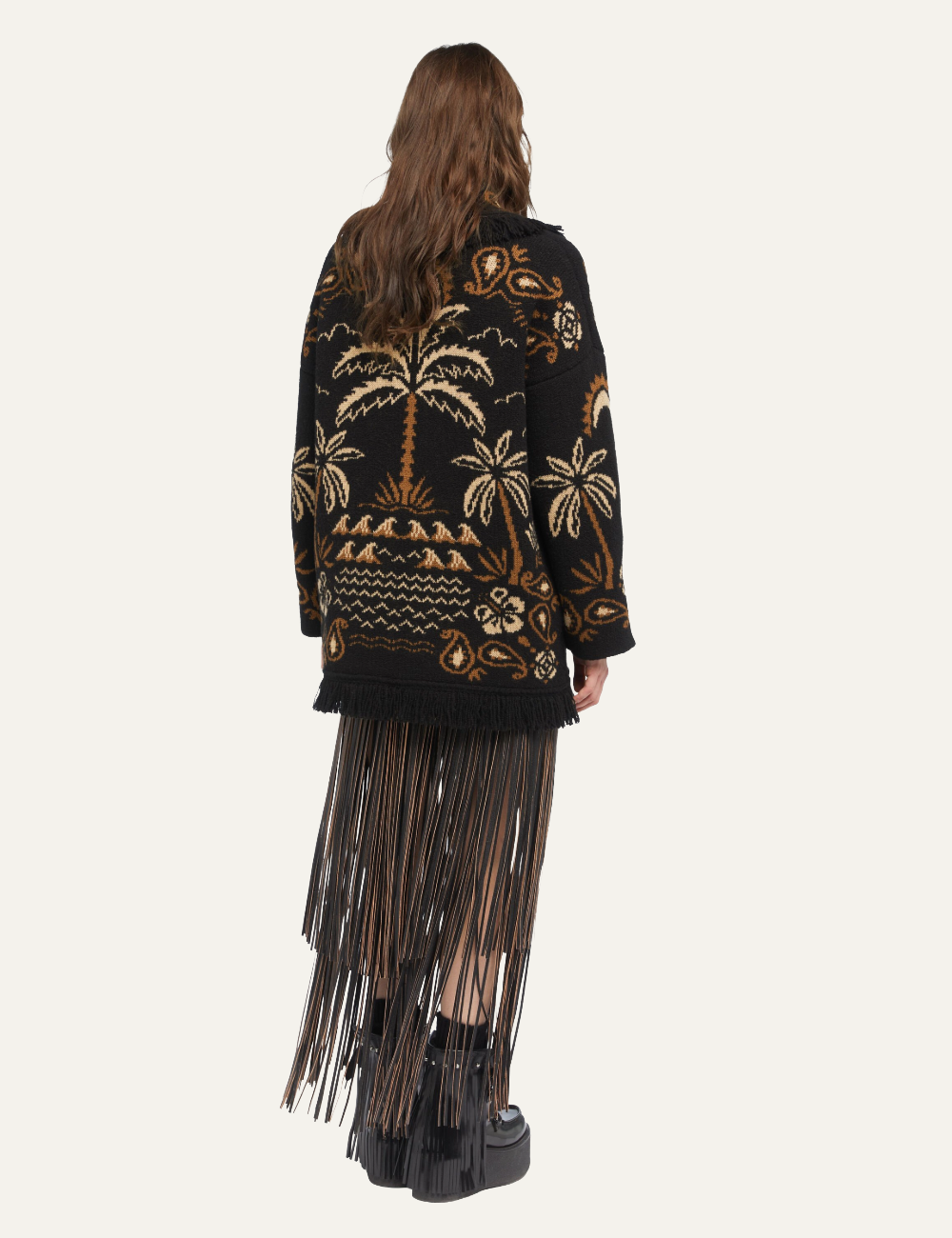 ALANUI GLIMPSE OF EDEN CARDIGAN BLACK-DAKAR