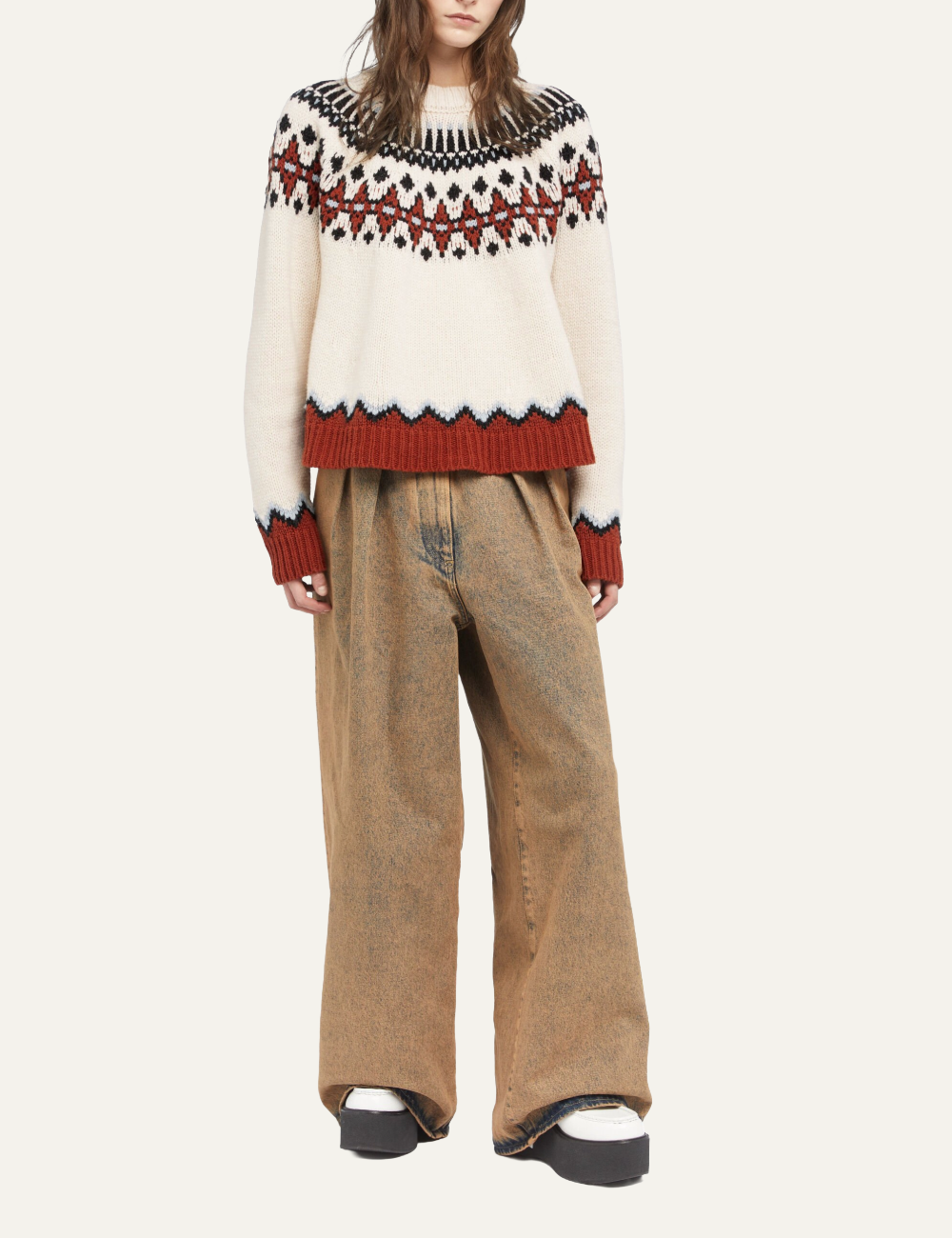 ALANUI SWEET WINTER SWEATER BRICK MULTICOLOR