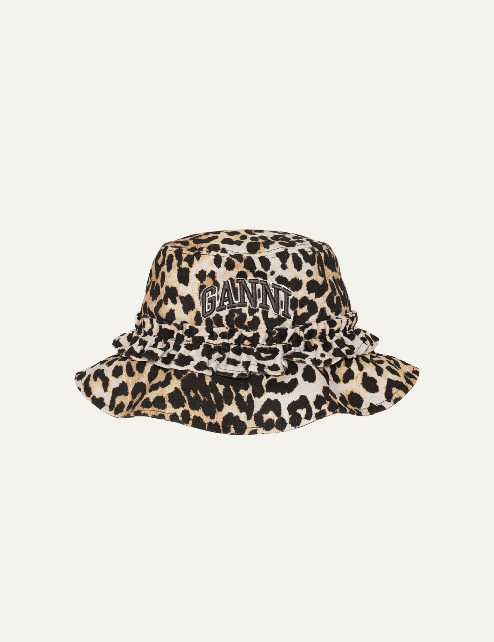 GANNI WASHED CANVAS BUCKET HAT LEO