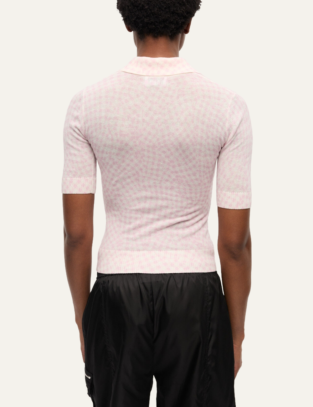 GANNI SHEER PRINTED POLO