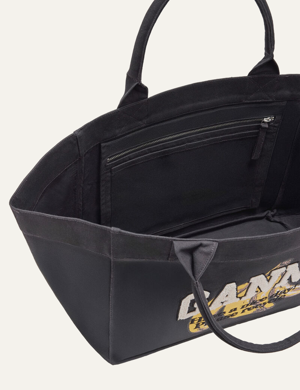 GANNI SHOPPER XXL POCKET BANANA PRINT