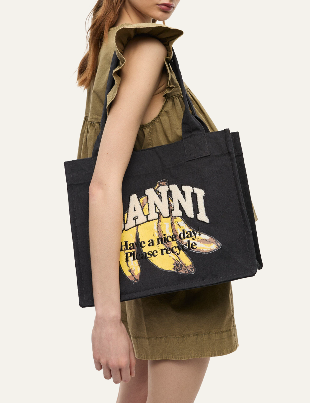 GANNI LARGE EASY SHOPPER POCKET BANANA