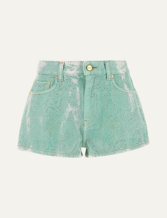 GANNI OVERDYED HEAVY DENIM SHORTS