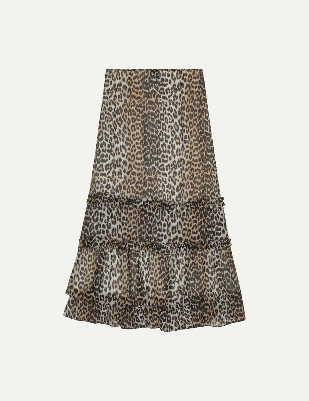 GANNI PRINTED RUFFLE SKIRT