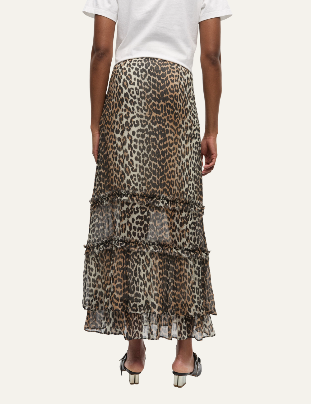 GANNI PRINTED RUFFLE SKIRT