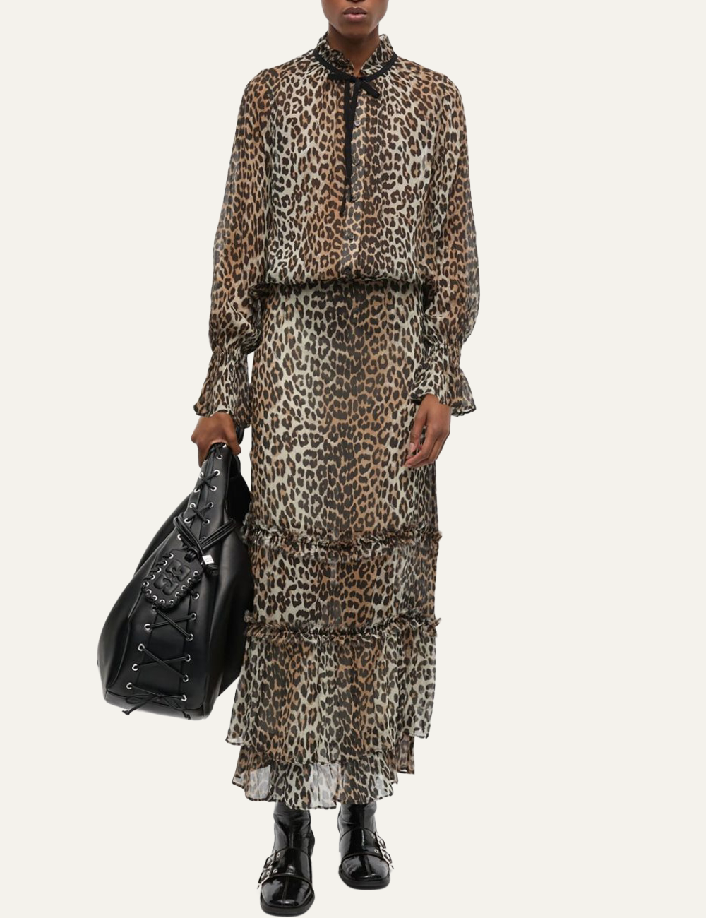 GANNI PRINTED STRING SHIRT