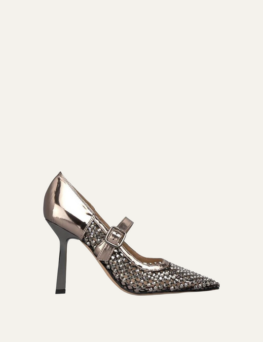 ALMA EN PENA SILVER MESH HIGH HEEL SHOE